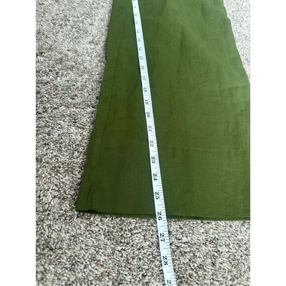 RHODE Penelope Pant Chive Womens Size 4 Green Wide Leg Culotte Linen Lagenlook - Picture 7 of 13